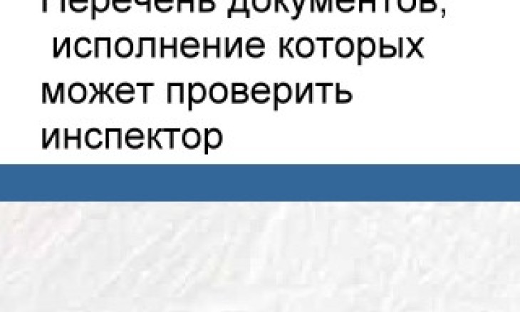 Перечень документов, исполнение которых может проверить инспектор